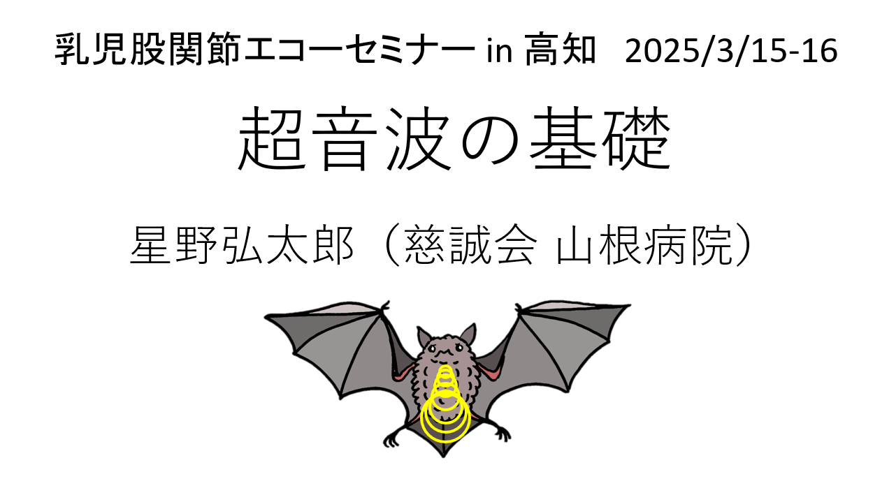 第90回乳児股関節エコーセミナー「超音波の基礎」2025/3/15講演(高知県)→スライドは見れません